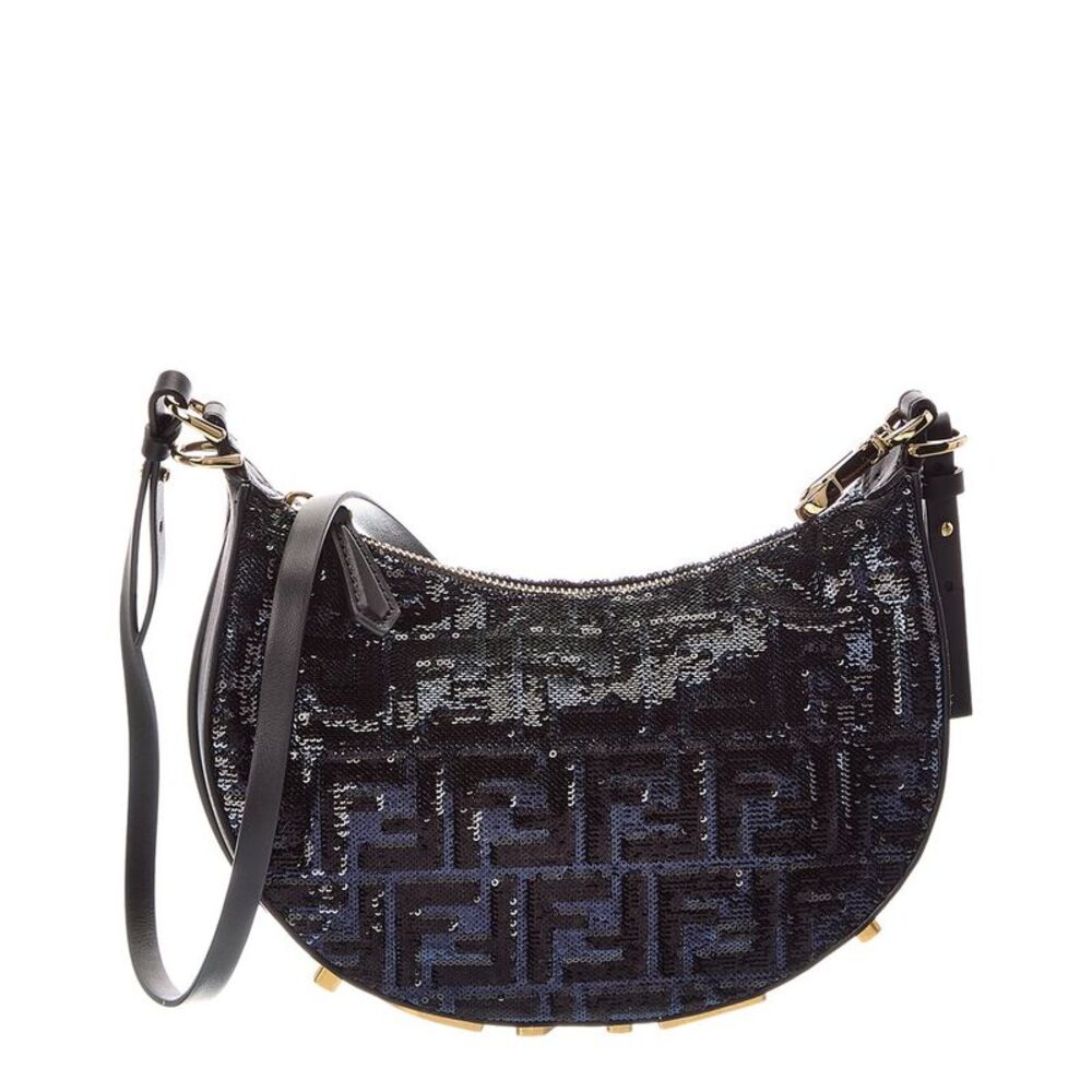 Fendi Fendigraphy Small Leather Hobo Bag, Black
